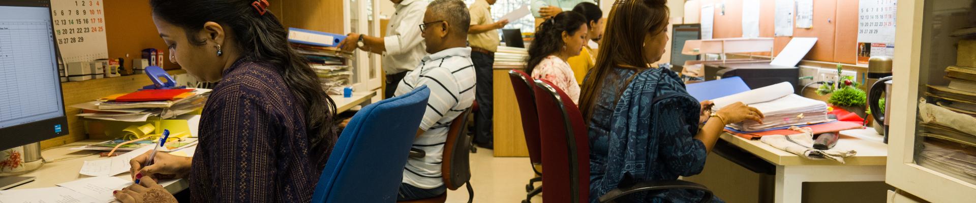 People working at the RTI office