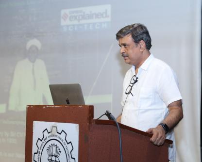 Prof. Samir Maji delivering National Science Day 2024 Lecture at IIT Bombay