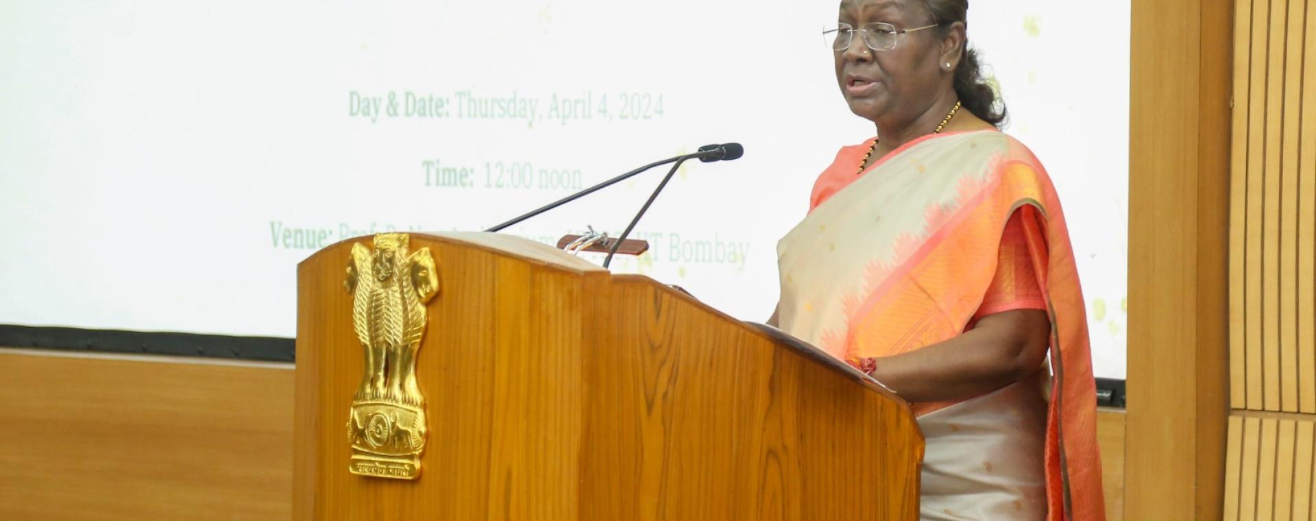 President Of India Droupadi Murmu addressing audience