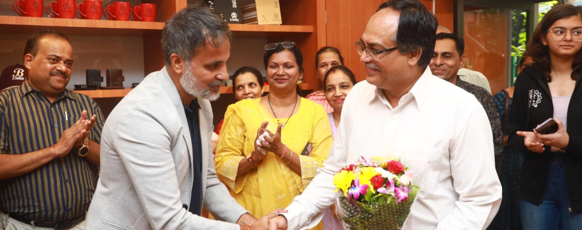 IIT Bombay Director Prof. Shireesh Kedare being felicitated during the launch of Institute’s New Souvenir Shop