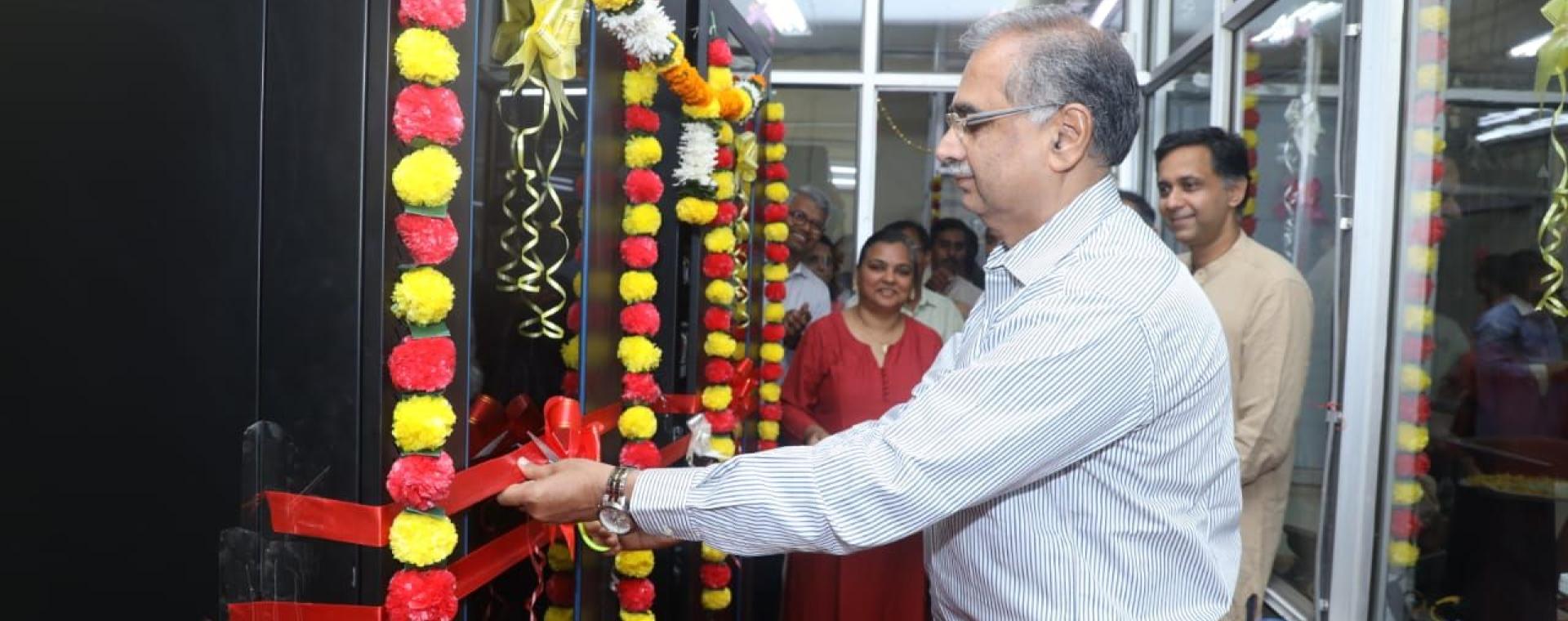 Prof. Milind Atrey, Deputy Director (ART), inaugurating the new Telephone Exchange