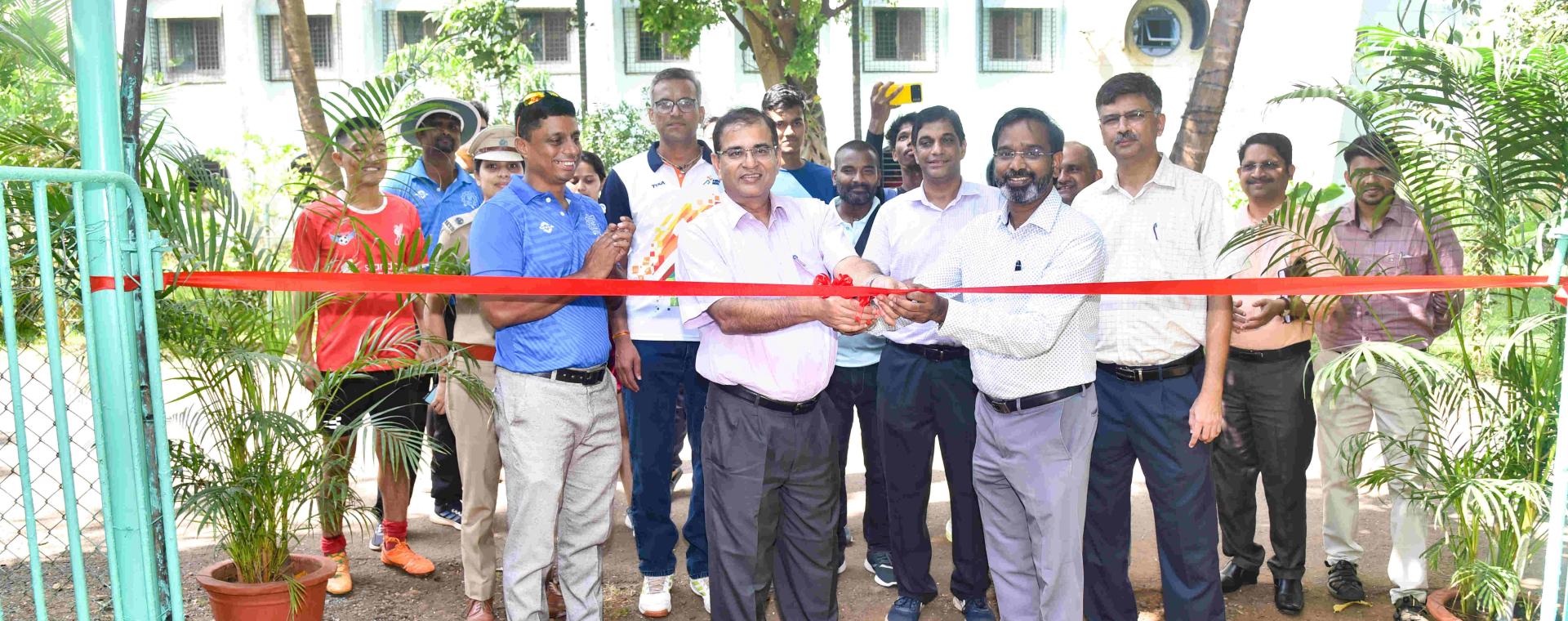 Inaugurates a new playground