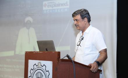 Prof. Samir Maji delivering National Science Day 2024 Lecture at IIT Bombay