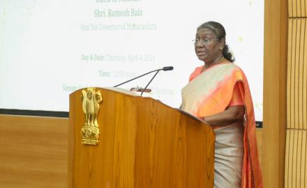 President Of India Droupadi Murmu addressing audience
