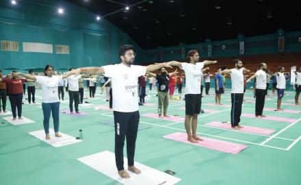 10th International Day of Yoga, IIT Bombay,IDY, Prof. Shireesh Kedare, Surya Namaskar,Yoga,Yogastha, Prof. K. Satya Lakshmi
