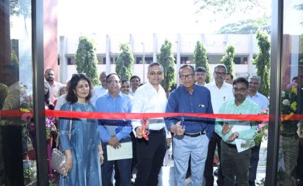 Dignitaries during ribbon-cutting ceremony during A91 Eco Hub Launch