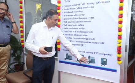Prof. Milind Atrey, Deputy Director (ART), inaugurating the new Telephone Exchange