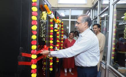 Prof. Milind Atrey, Deputy Director (ART), inaugurating the new Telephone Exchange