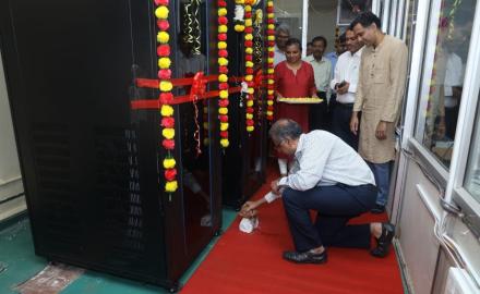 Prof. Milind Atrey, Deputy Director (ART), inaugurating the new Telephone Exchange