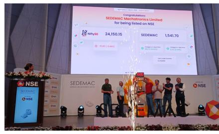 SEDEMAC Mechatronics Pvt. Ltd., the first-of-its-kind faculty-led deep-tech startup in India achieves IPO milestone
